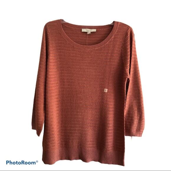 Loft rust color light knit sweater - Picture 1 of 4
